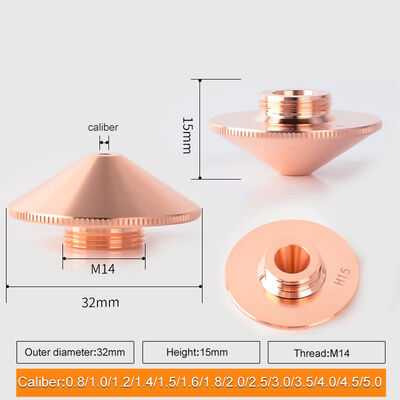 Jakość  D32 H15 Laser Cutting Nozzle 2.0mm for Precision Cutting and Long Service Life fabryka